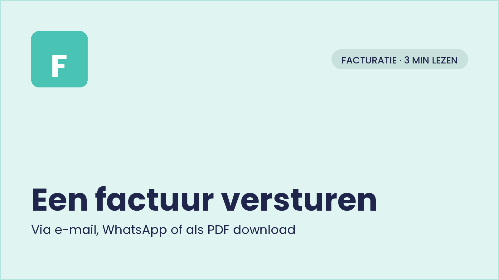 Een factuur versturen