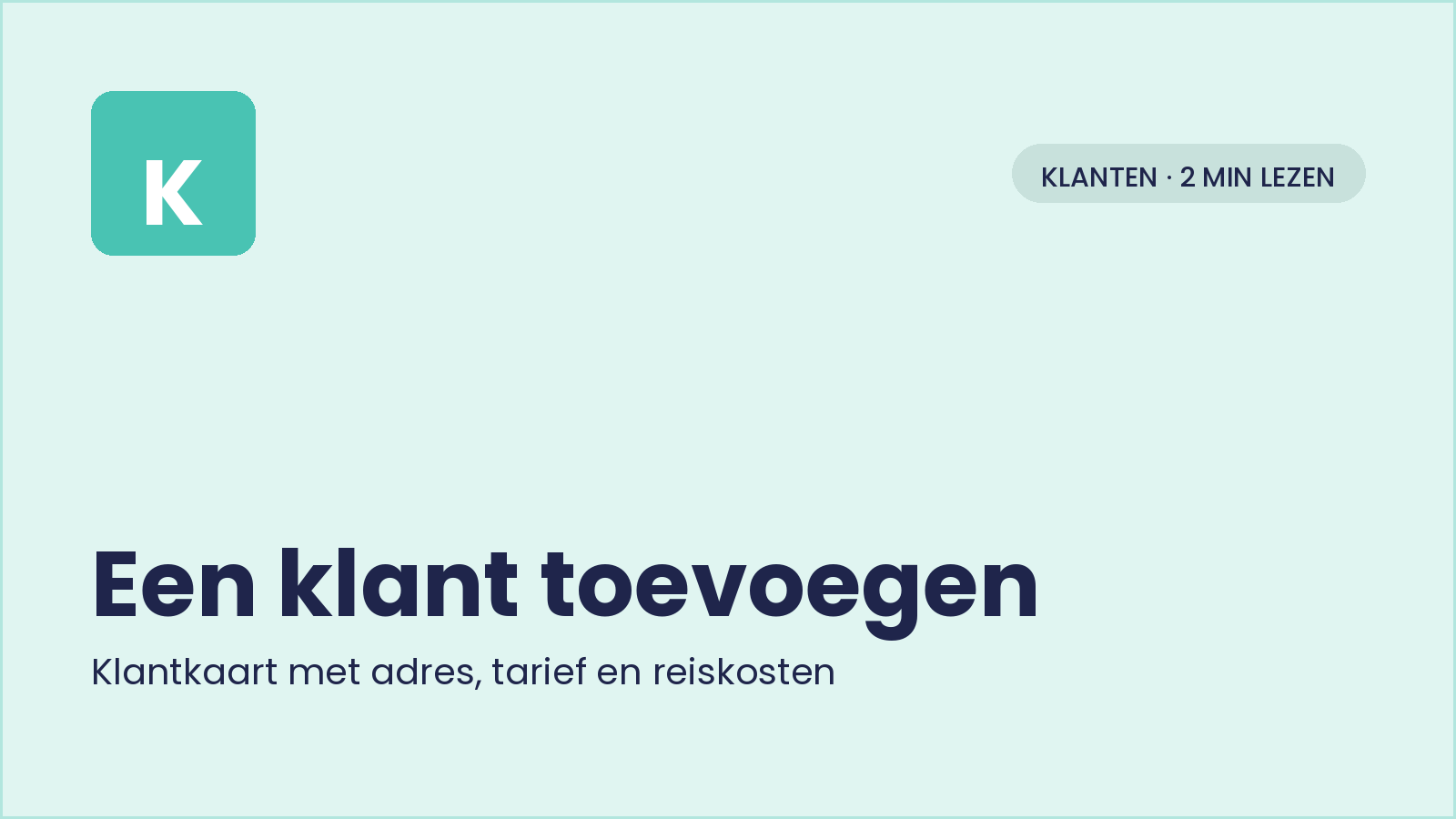 Een klant toevoegen