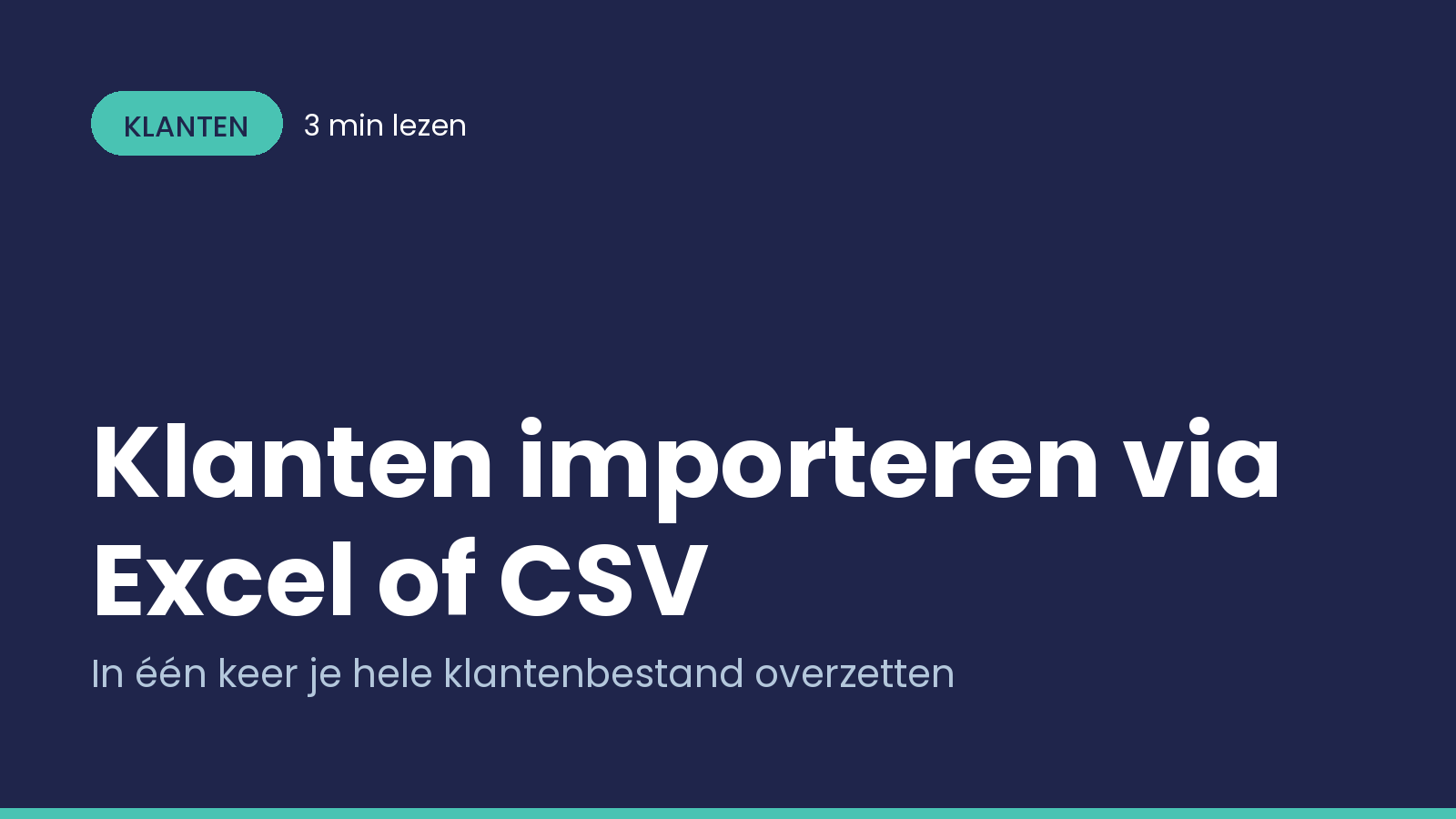 Klanten importeren via Excel of CSV
