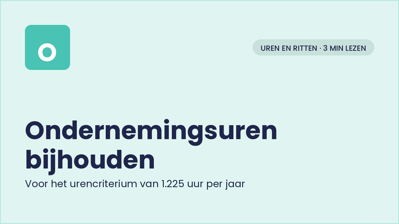Ondernemingsuren bijhouden