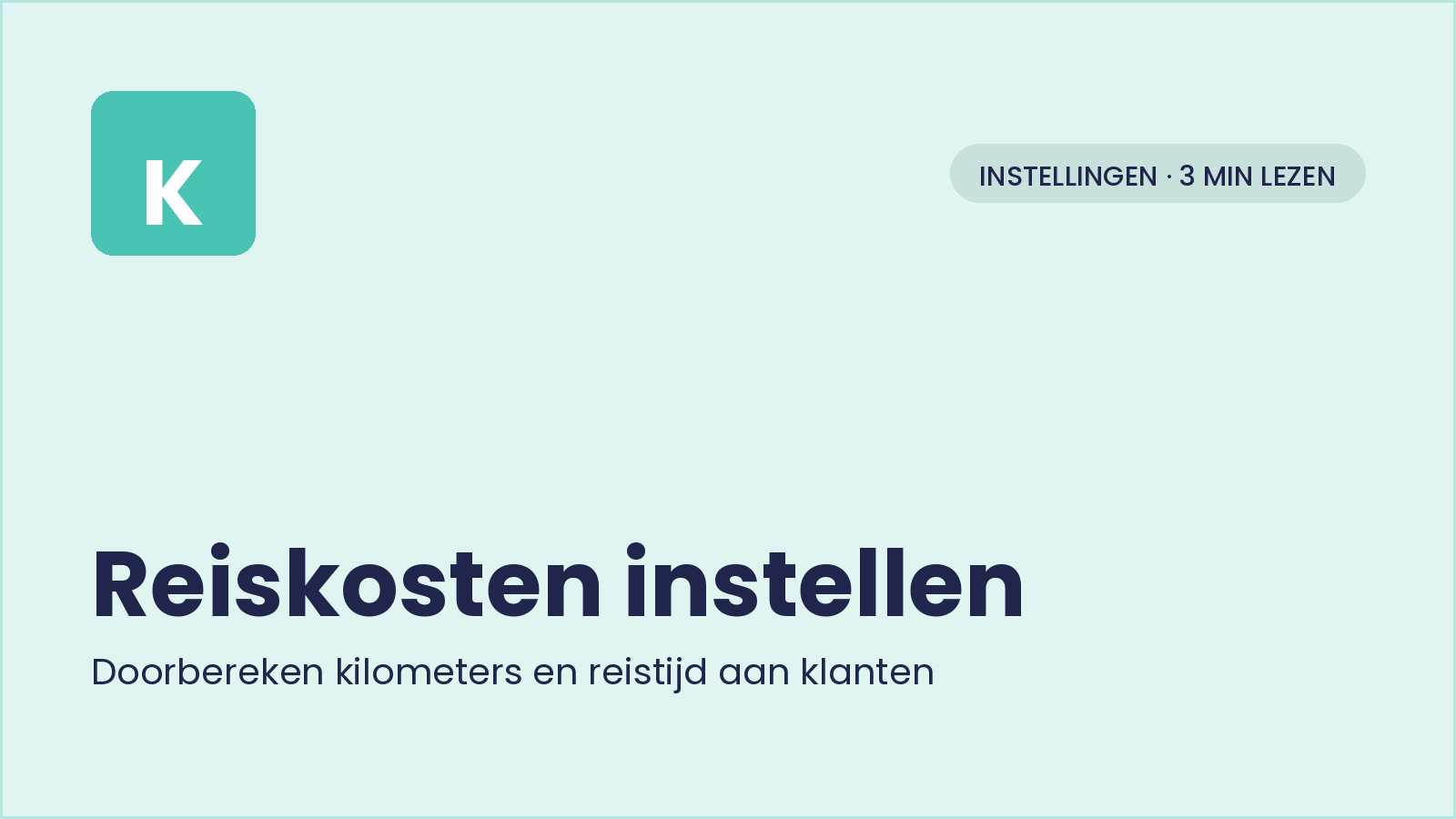 Reiskosten instellen