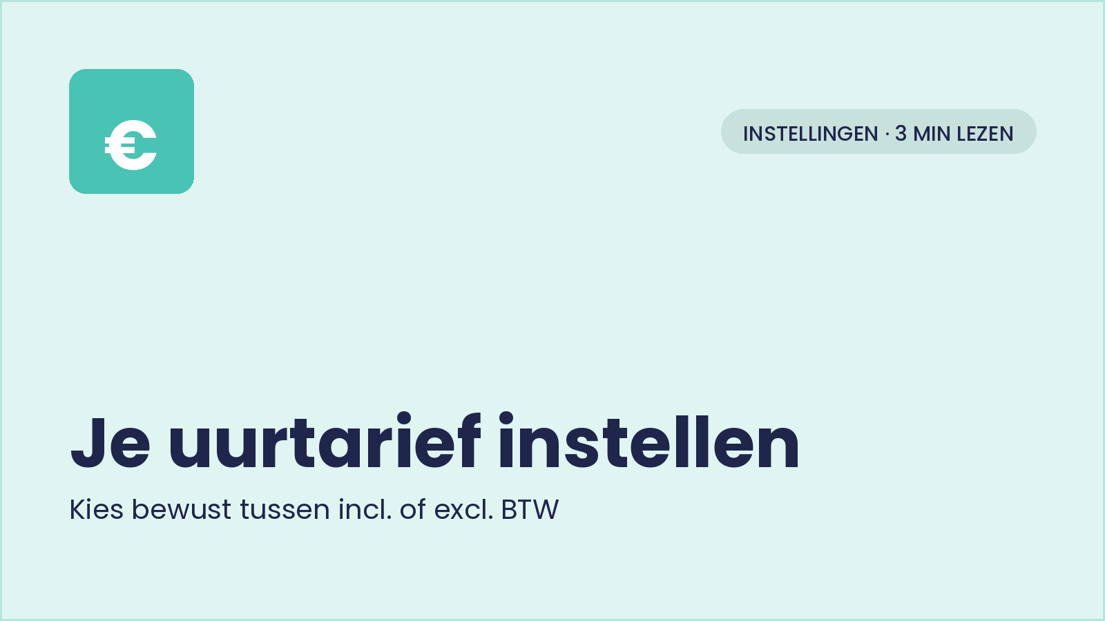 Je uurtarief instellen