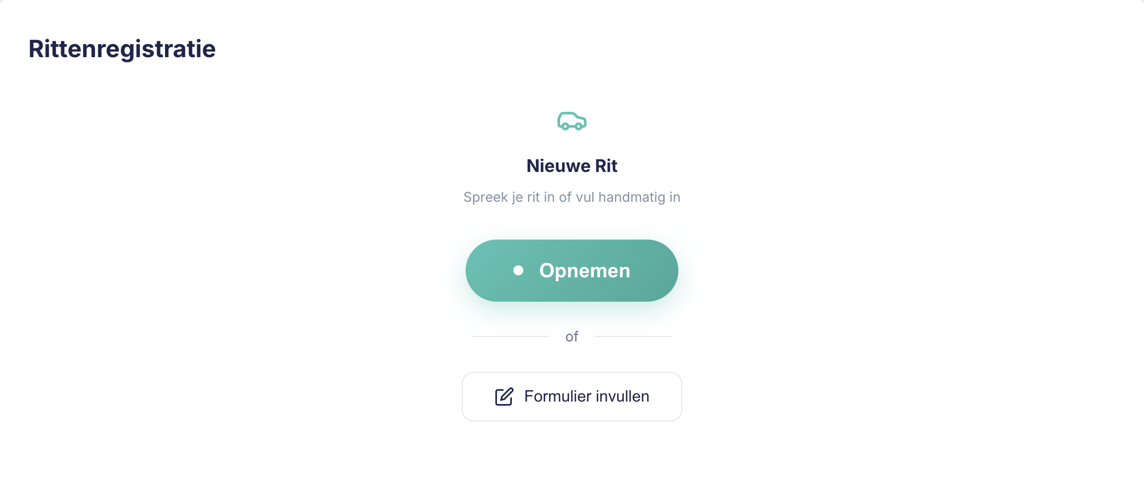 Rit opnemen screenshot